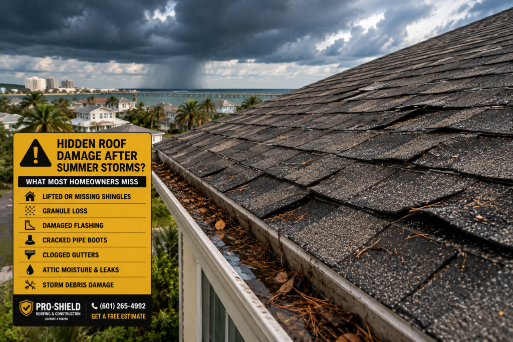 Hidden Roof Damage After Summer Storms in Biloxi